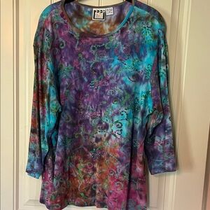 Colorful Swirl Tie-Dye Long Sleeve Tee - Multi